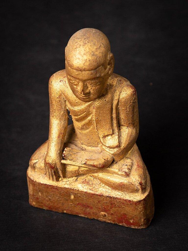 Antique Wooden Burmese Monk Statue from, Burma For Sale 8