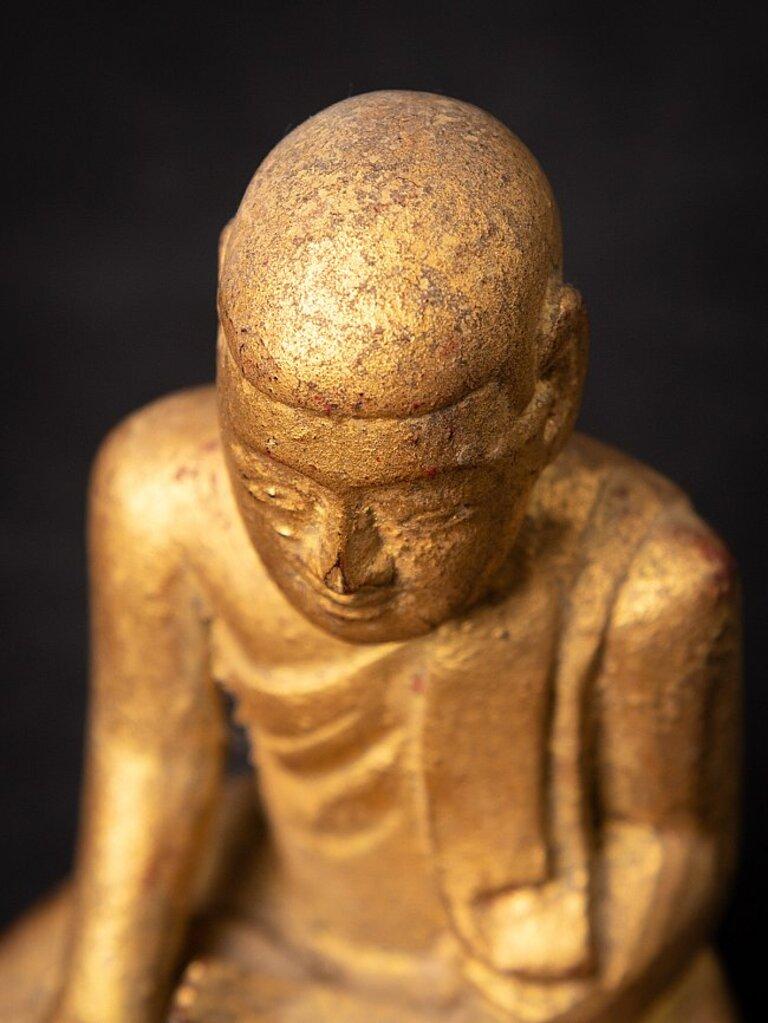 Antique Wooden Burmese Monk Statue from, Burma For Sale 9