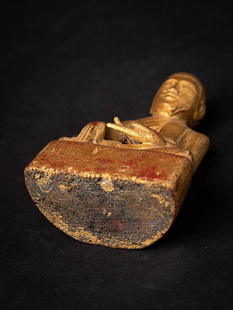 Antique Wooden Burmese Monk Statue from, Burma For Sale 15