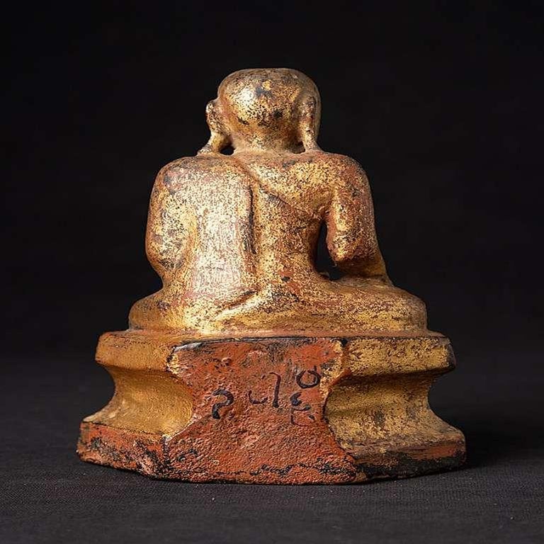 Antique Wooden Burmese Monk Statue from Burma For Sale at 1stDibs