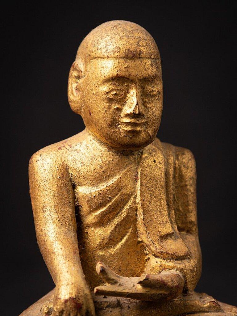 Antique Wooden Burmese Monk Statue from, Burma For Sale at 1stDibs