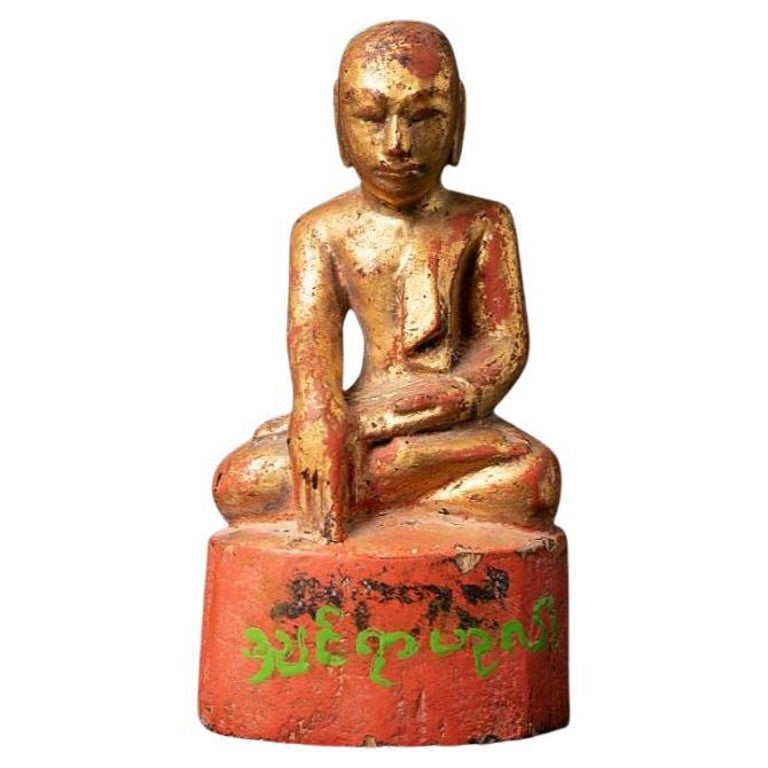 Antique Wooden Burmese Monk Statue from Burma For Sale at 1stDibs