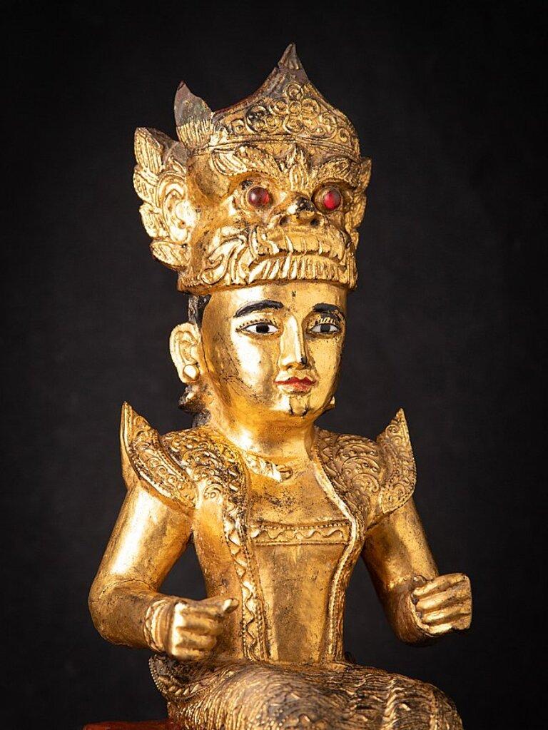 Antique Wooden Burmese Nat, Popa Medaw from Burma For Sale 7