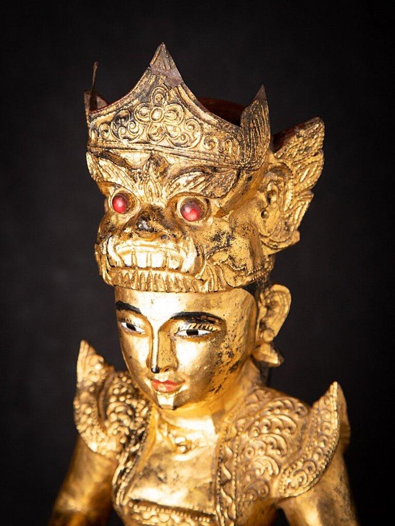 Antique Wooden Burmese Nat, Popa Medaw from Burma For Sale 10