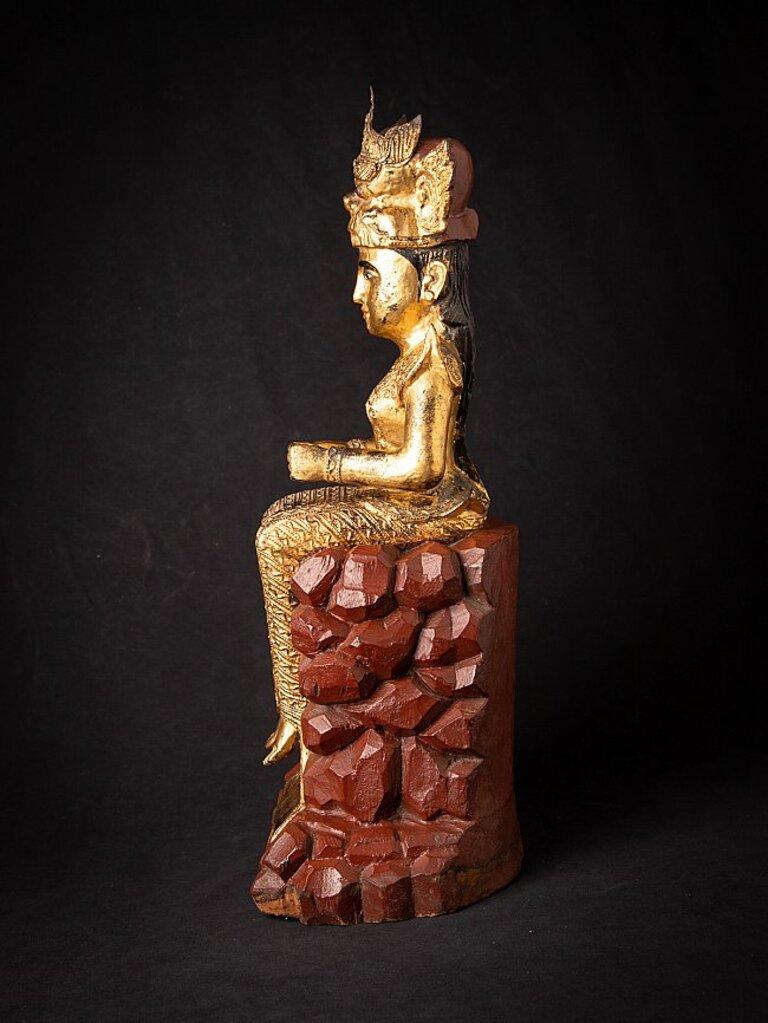 Antique Wooden Burmese Nat, Popa Medaw from Burma For Sale 3