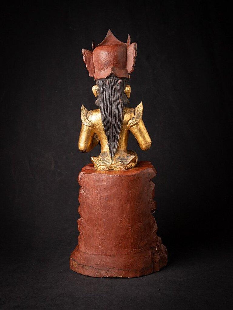 Antique Wooden Burmese Nat, Popa Medaw from Burma For Sale 4