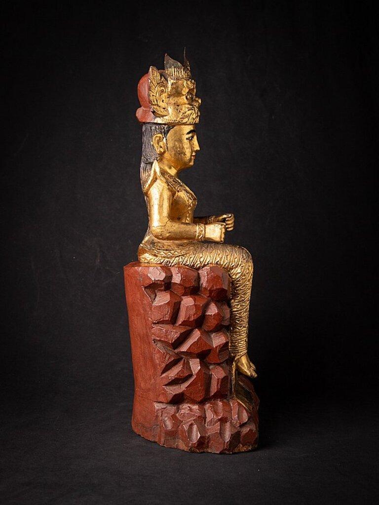 Antique Wooden Burmese Nat, Popa Medaw from Burma For Sale 5