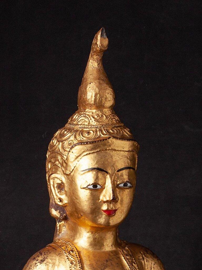 Antique Wooden Burmese Nat Statue from Burma For Sale 6