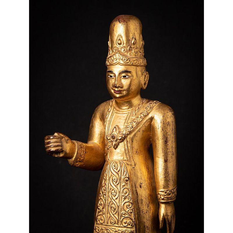 Antike burmesische Nat-Statue aus Holz aus Burma im Angebot 6
