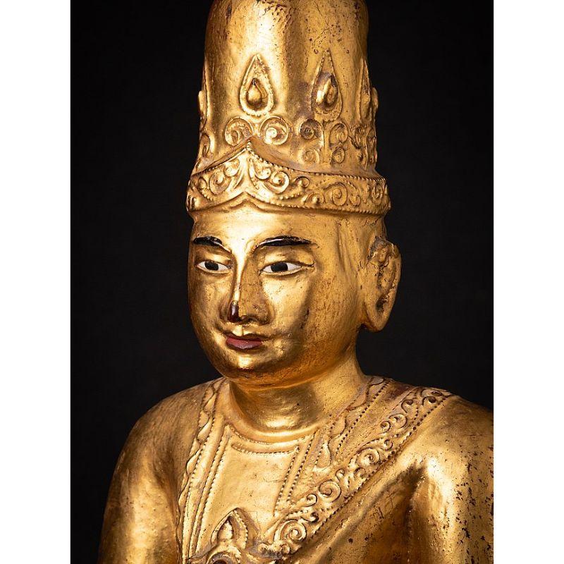 Antike burmesische Nat-Statue aus Holz aus Burma im Angebot 7
