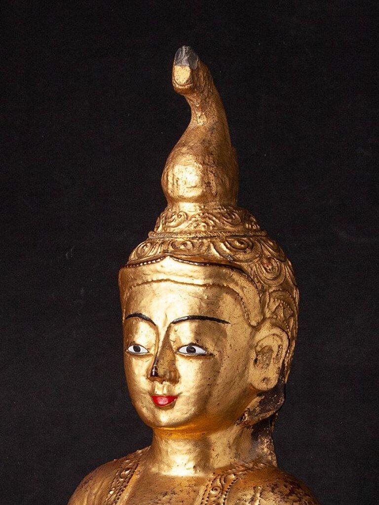 Antique Wooden Burmese Nat Statue from Burma For Sale 8