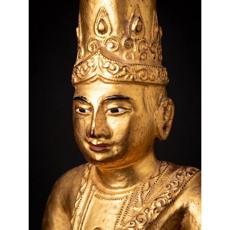 Antike burmesische Nat-Statue aus Holz aus Burma im Angebot 10
