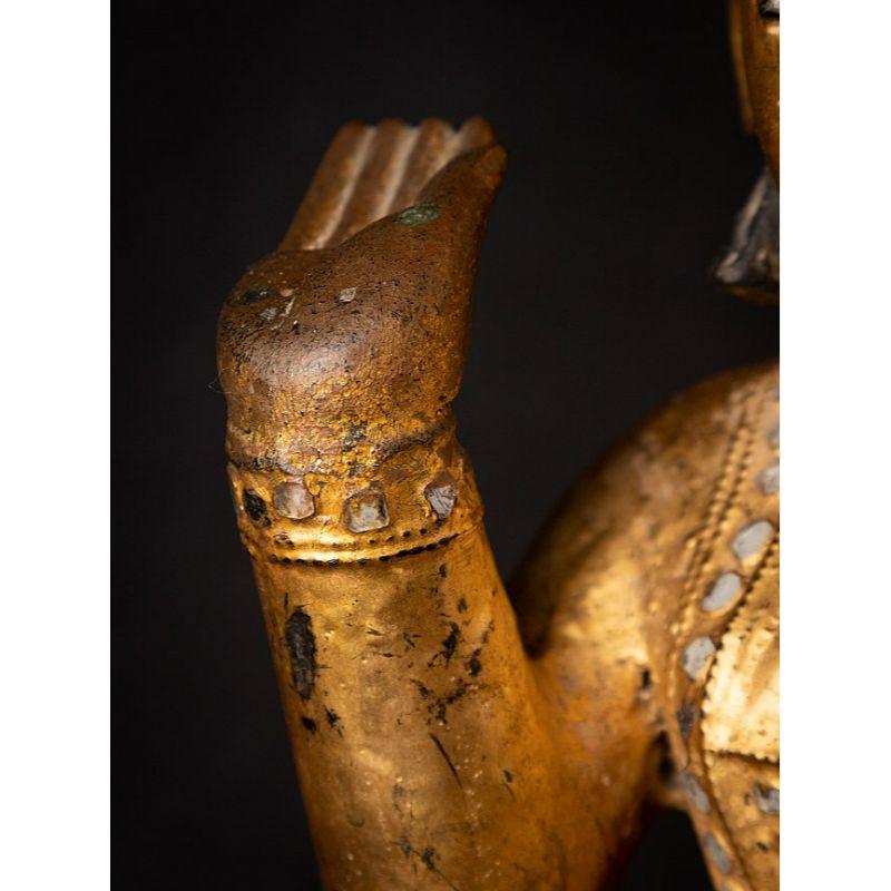Antique Wooden Burmese Nat Statue from Burma 12