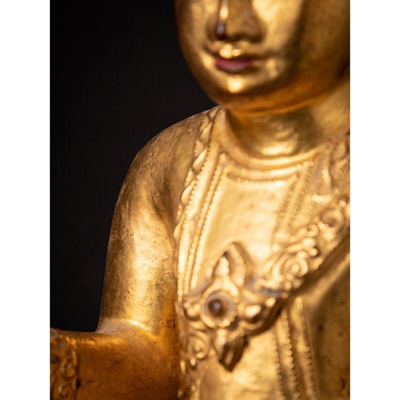 Antike burmesische Nat-Statue aus Holz aus Burma im Angebot 11