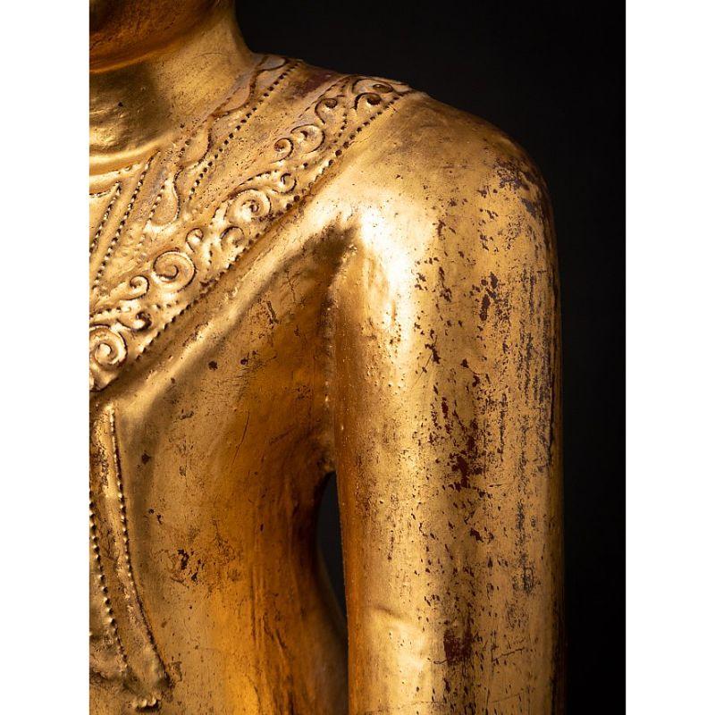 Antike burmesische Nat-Statue aus Holz aus Burma im Angebot 12