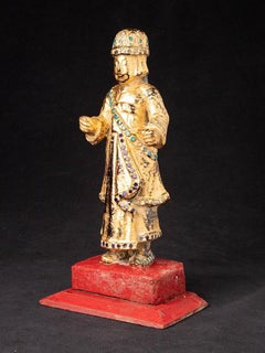 Antique Wooden Burmese Nat Statue from Burma