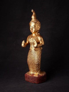 Antique Wooden Burmese Nat Statue from Burma