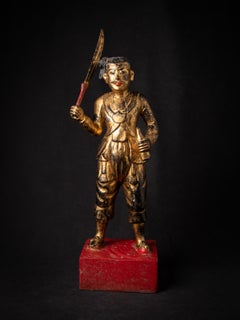 Antique wooden Burmese Nat statue from Burma