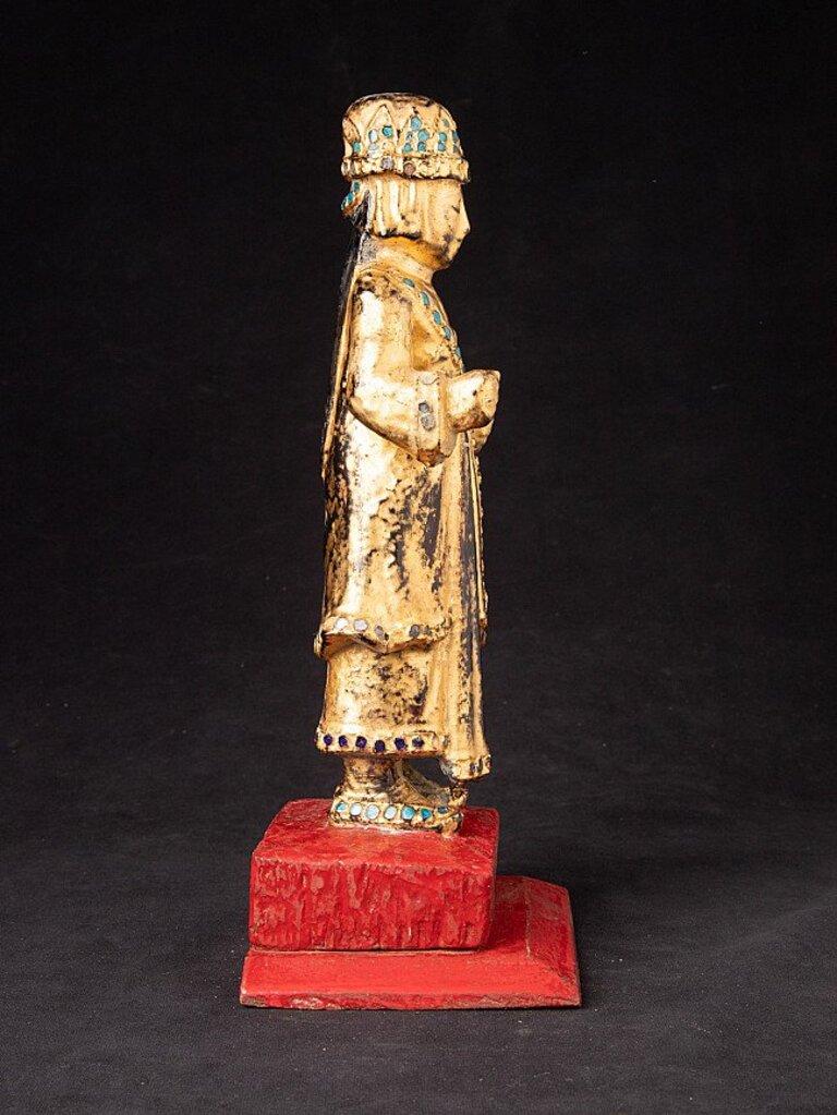 Antike burmesische Nat-Statue aus Holz aus Burma im Zustand „Gut“ im Angebot in DEVENTER, NL