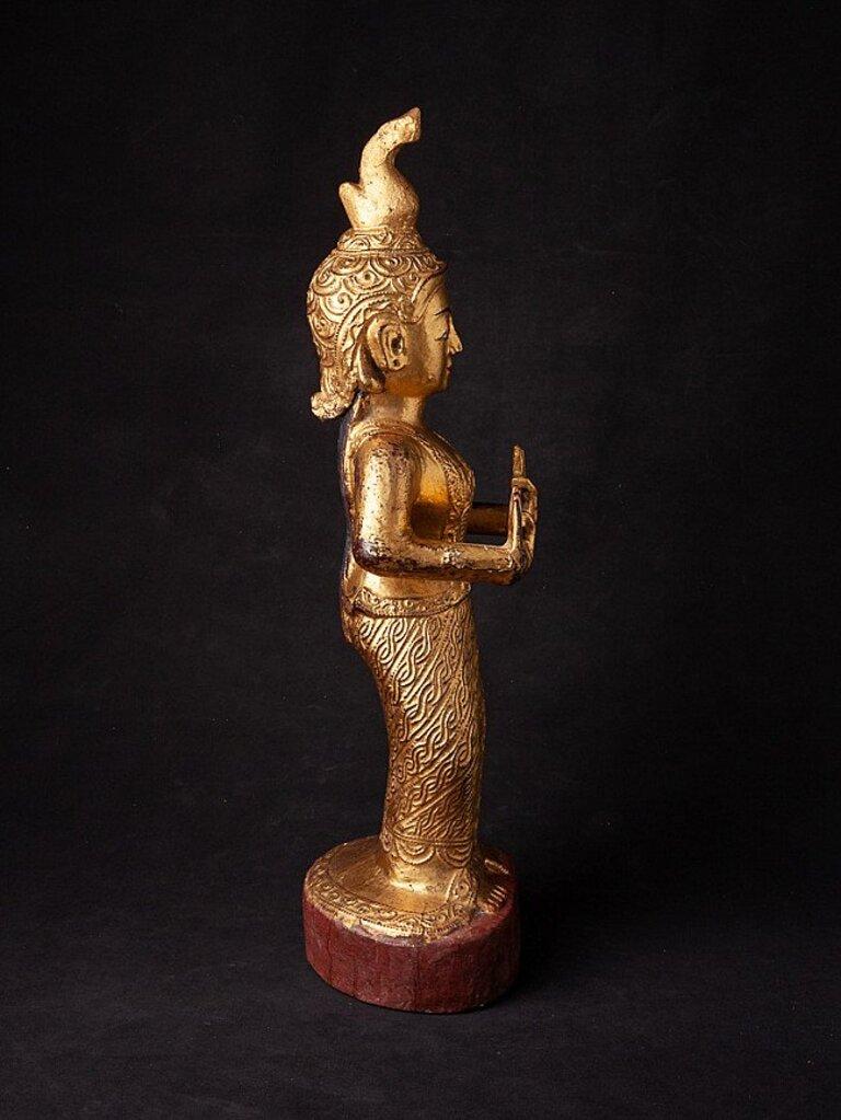 Antique Wooden Burmese Nat Statue from Burma For Sale 1