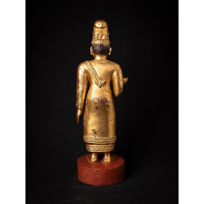 Antike burmesische Nat-Statue aus Holz aus Burma im Angebot 1