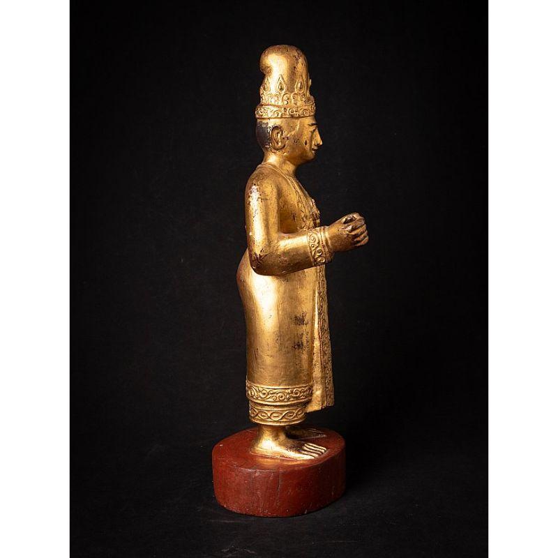 Antike burmesische Nat-Statue aus Holz aus Burma im Angebot 2