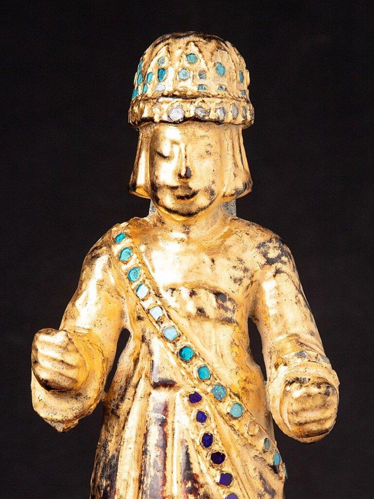 statue ancienne en bois de Birmanie Nat de Birmanie en vente 2