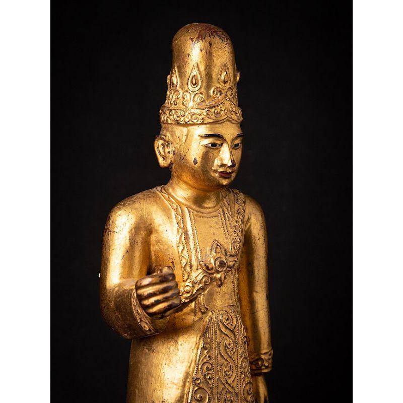 Antike burmesische Nat-Statue aus Holz aus Burma im Angebot 4