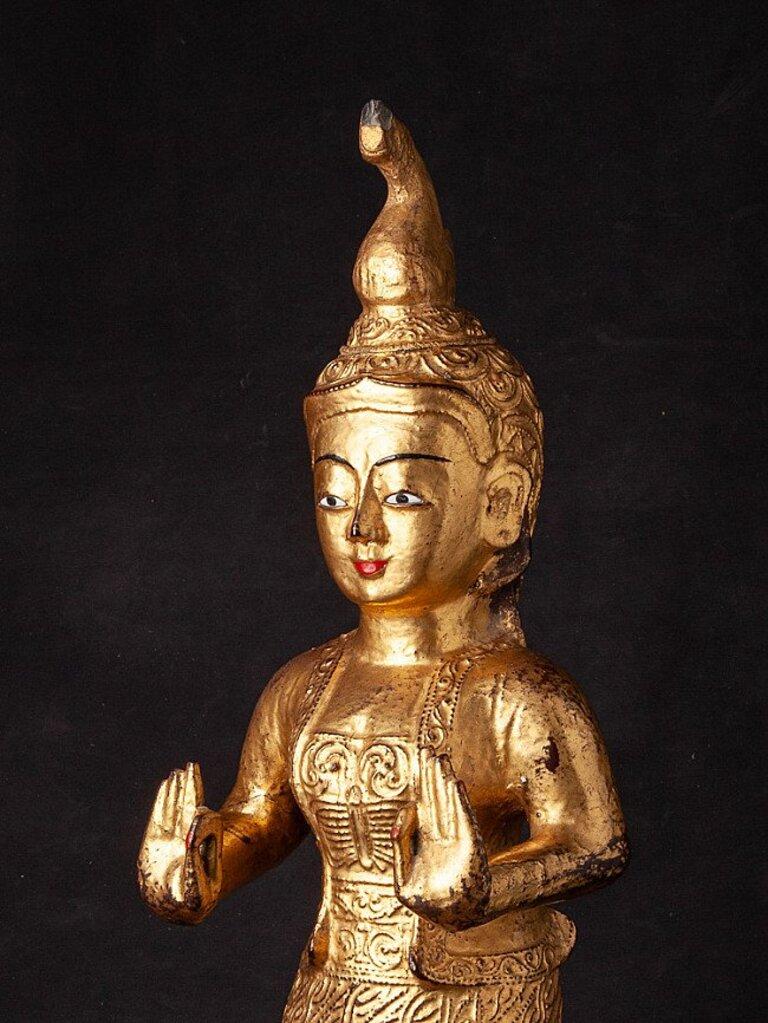 Antique Wooden Burmese Nat Statue from Burma For Sale 5