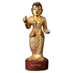 Antike burmesische Nat-Statue aus Holz aus Burma