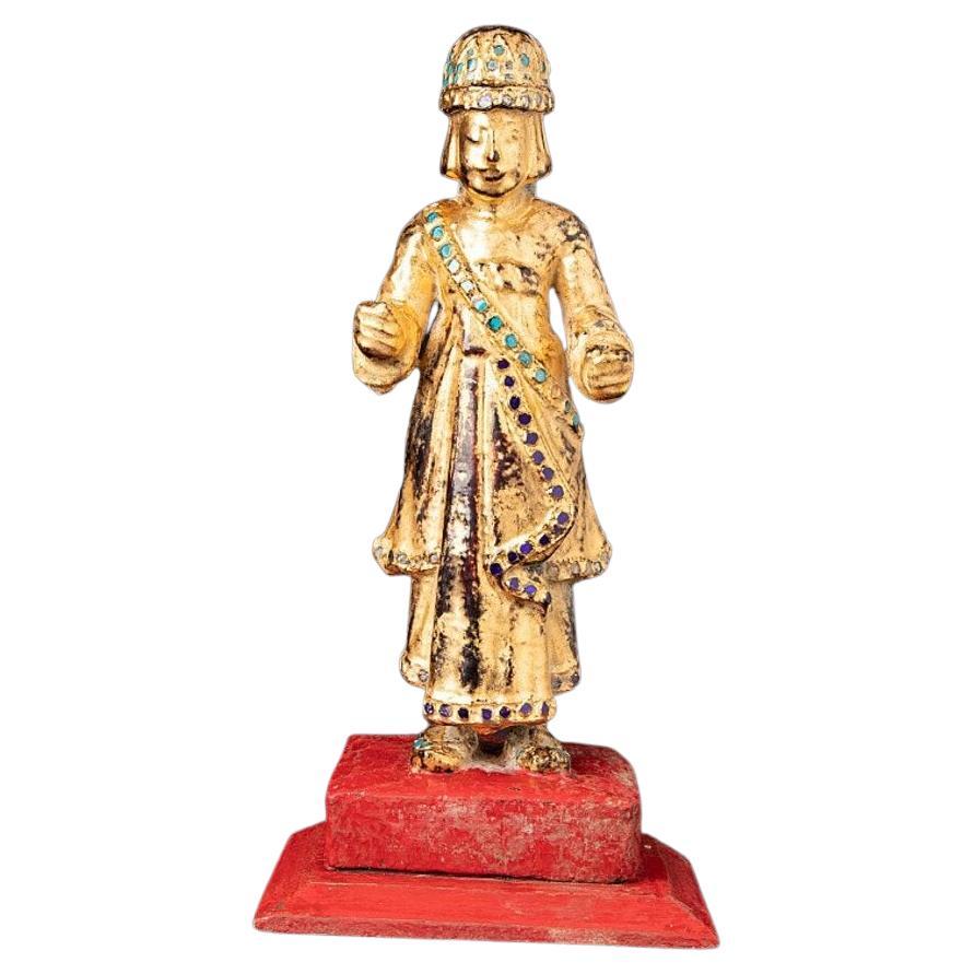 statue ancienne en bois de Birmanie Nat de Birmanie en vente