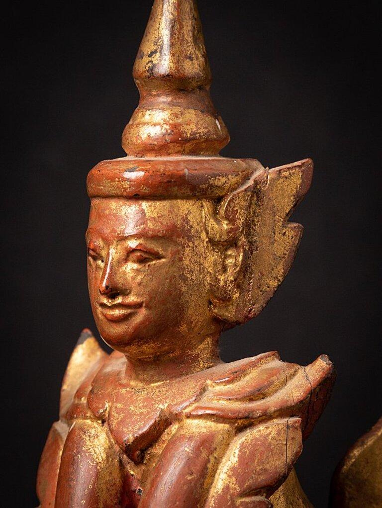 Antique wooden Burmese Nat statue from Burma  Original Buddhas For Sale 7
