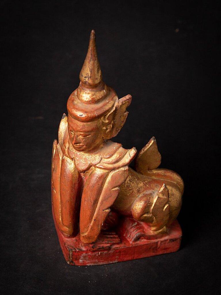 Antique wooden Burmese Nat statue from Burma  Original Buddhas For Sale 8