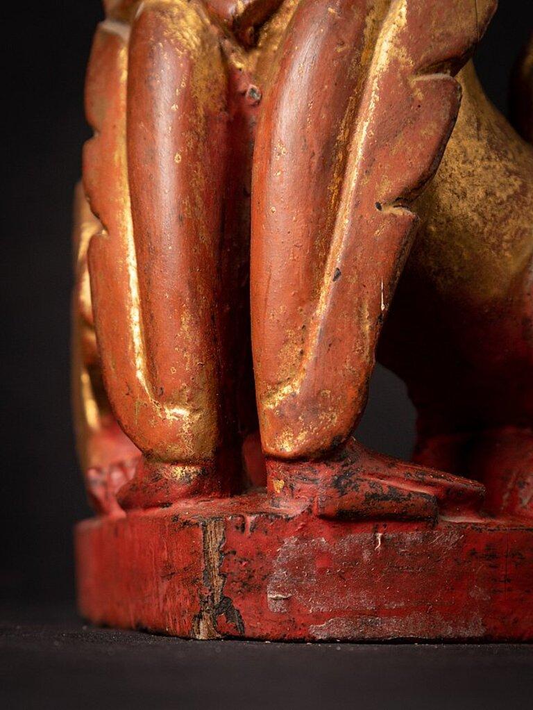 Antique wooden Burmese Nat statue from Burma  Original Buddhas For Sale 14