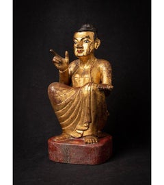 Antique Wooden Burmese Nat Statue from Burma Original Buddhas
