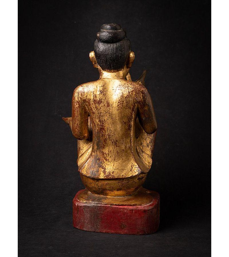 19th Century Antique Wooden Burmese Nat Statue from Burma Original Buddhas For Sale