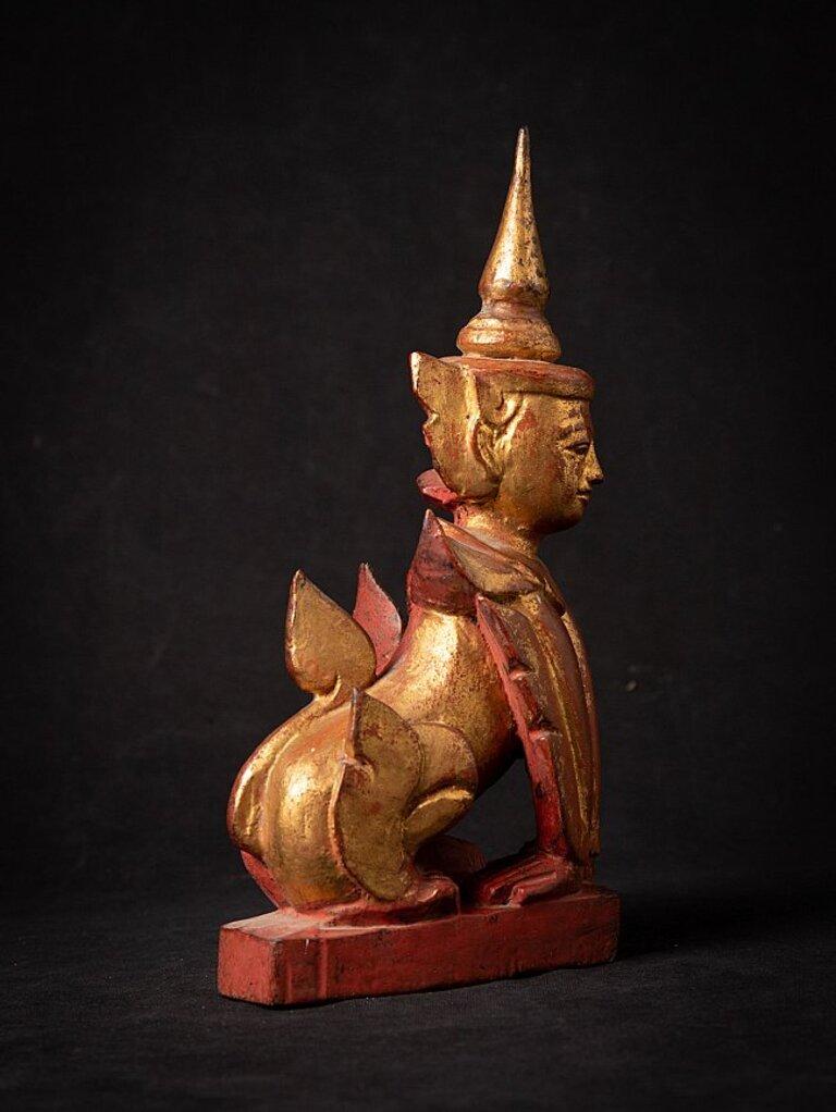 Wood Antique wooden Burmese Nat statue from Burma  Original Buddhas For Sale
