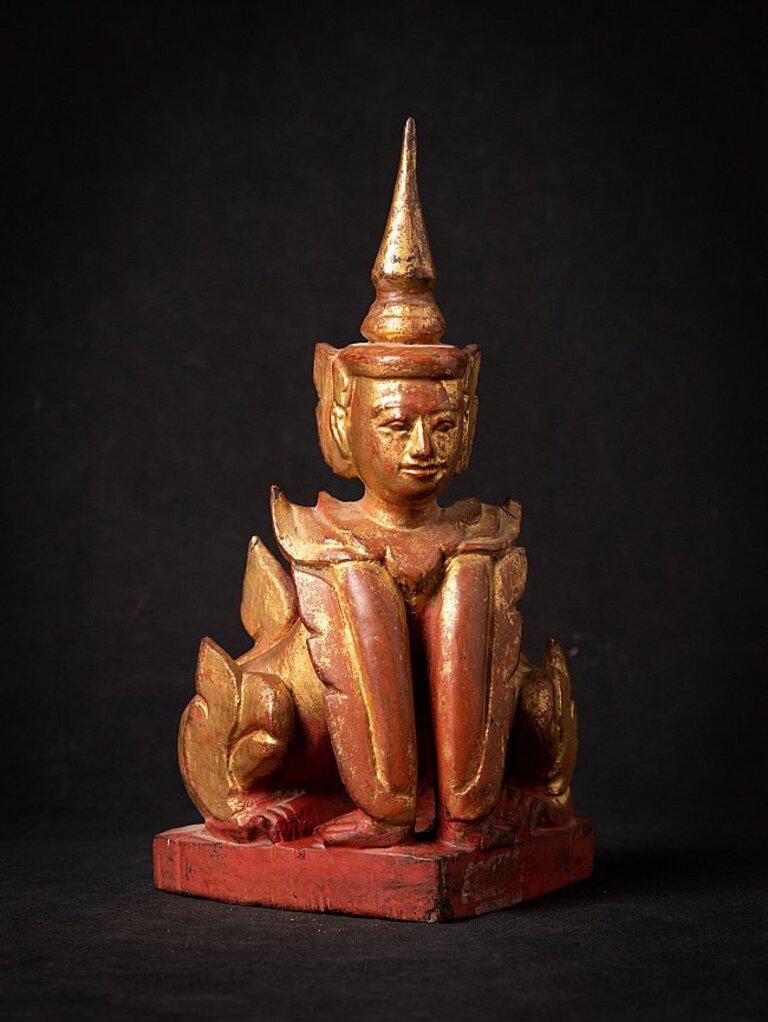 Antique wooden Burmese Nat statue from Burma  Original Buddhas For Sale 1