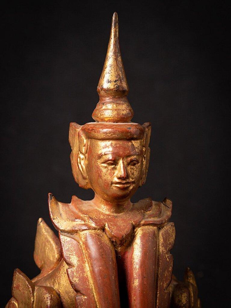 Antique wooden Burmese Nat statue from Burma  Original Buddhas For Sale 2
