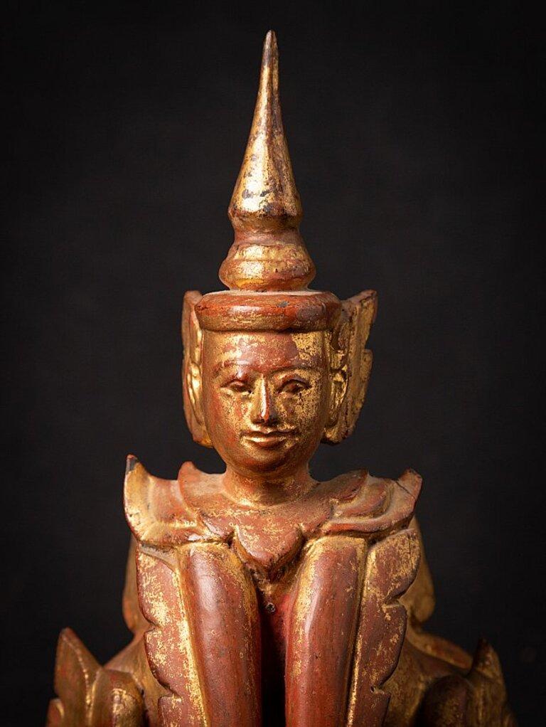 Antique wooden Burmese Nat statue from Burma  Original Buddhas For Sale 4