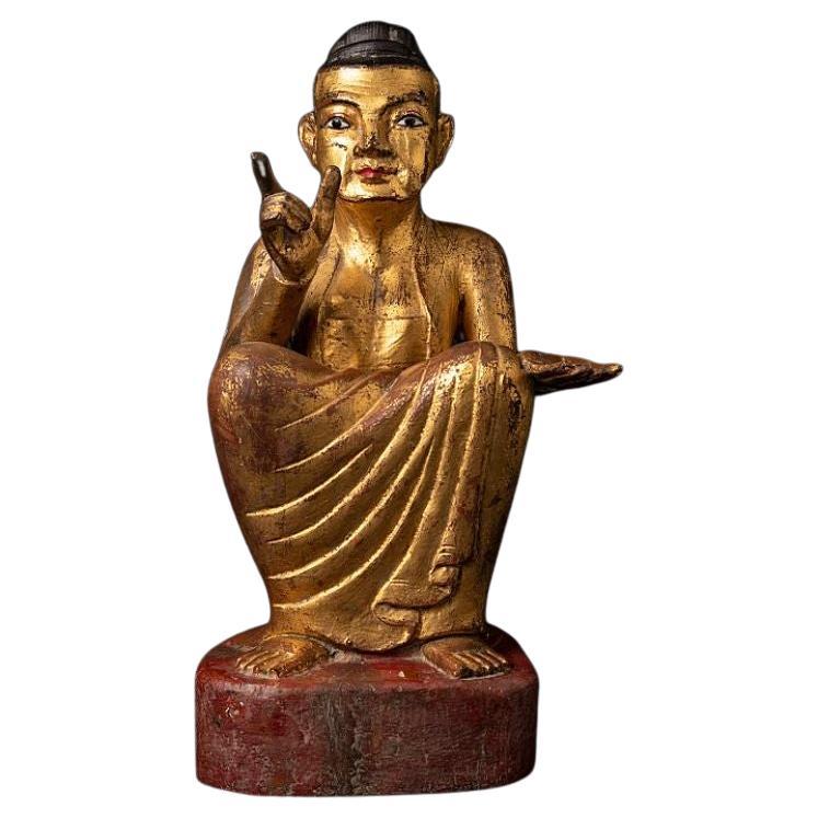 Antique Wooden Burmese Nat Statue from Burma Original Buddhas For Sale