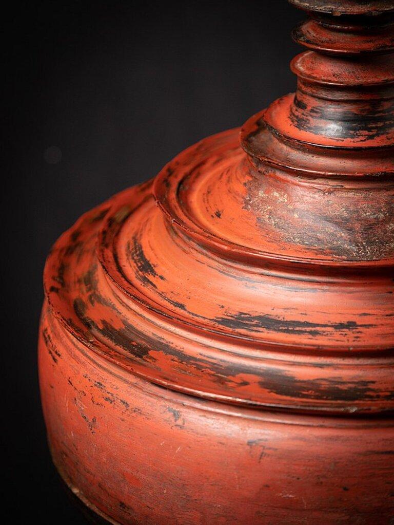 Antique Wooden Burmese Offering Vessel from Burma 6