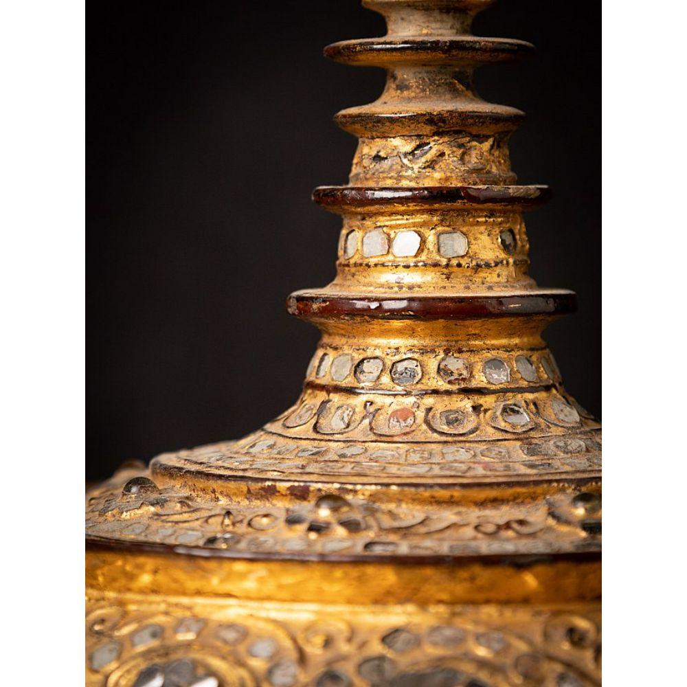 Antique wooden Burmese offering vessel from Burma For Sale 5