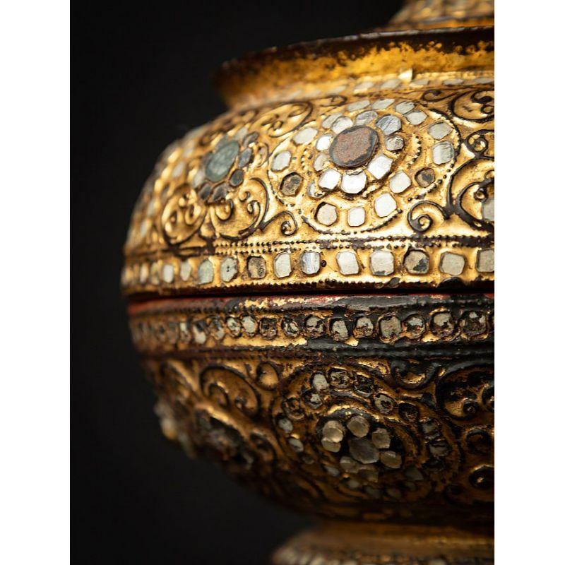 Antique Wooden Burmese Offering Vessel from Burma 7