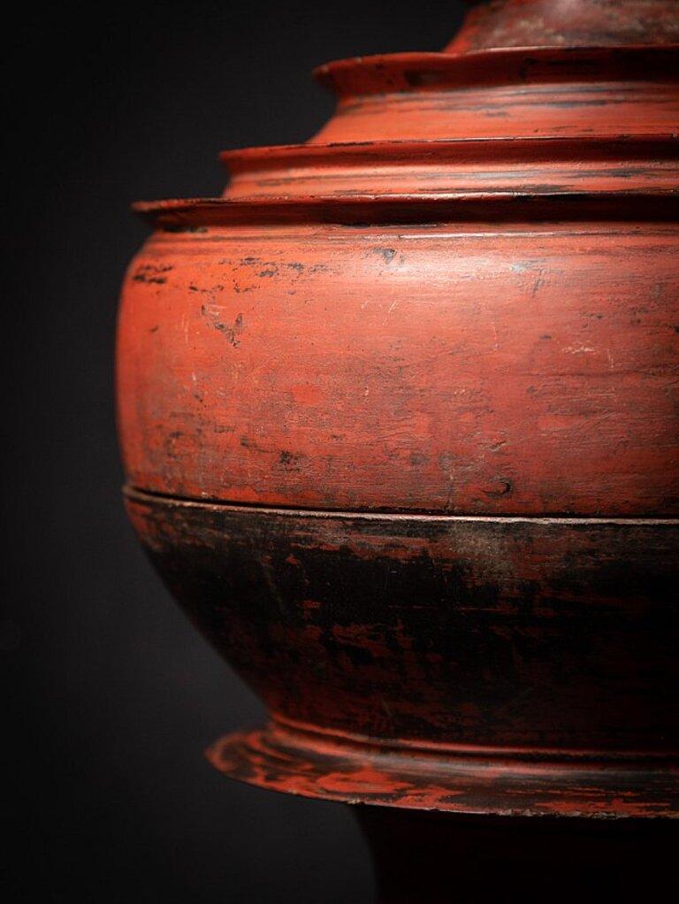 Antique Wooden Burmese Offering Vessel from Burma For Sale 7