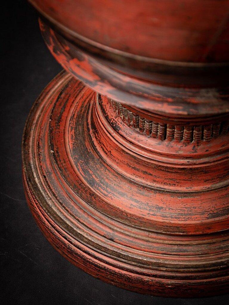 Antique Wooden Burmese Offering Vessel from Burma 10