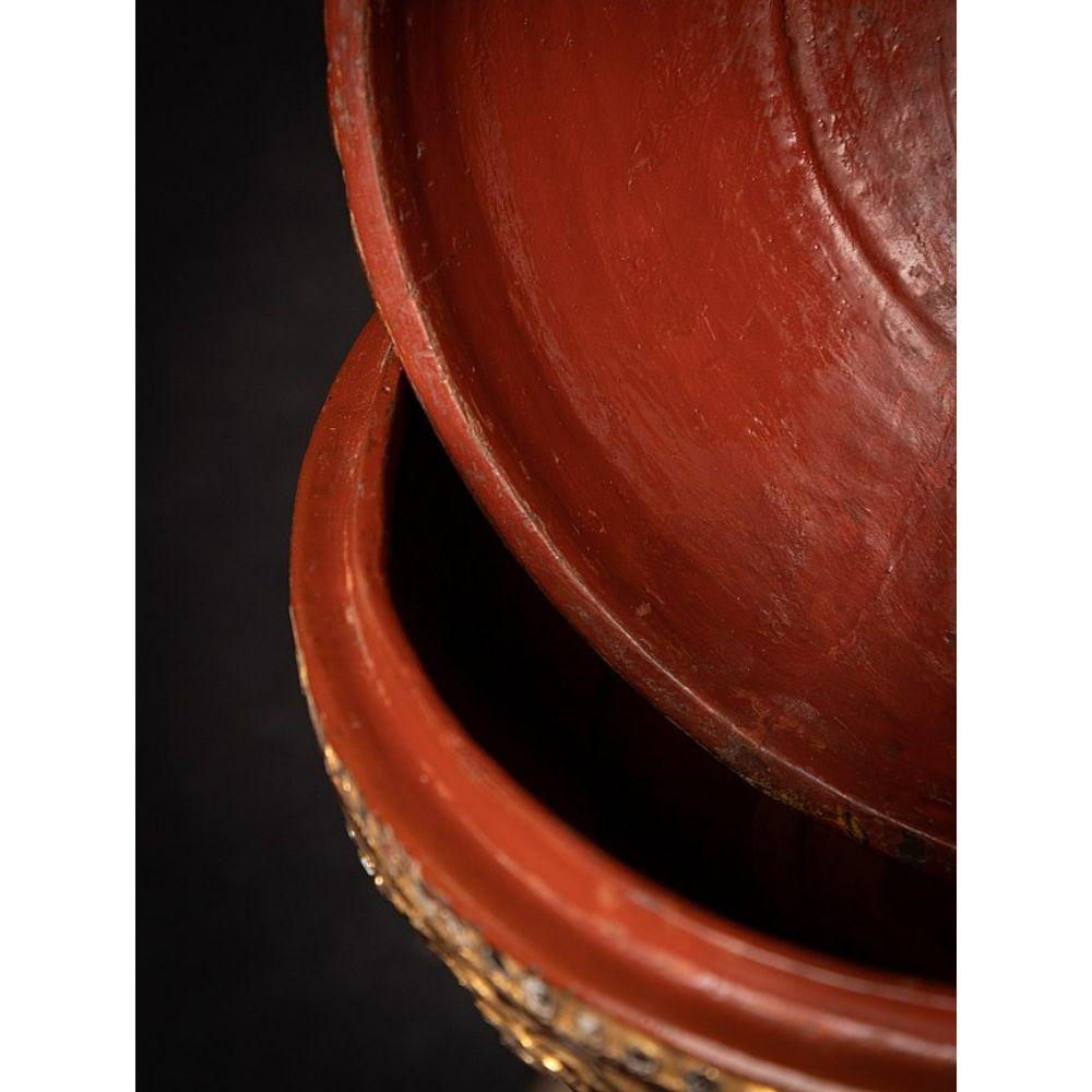 Antique wooden Burmese offering vessel from Burma 11