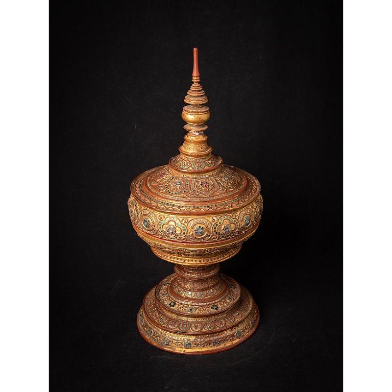 Antique Wooden Burmese Offering Vessel from Burma For Sale 2
