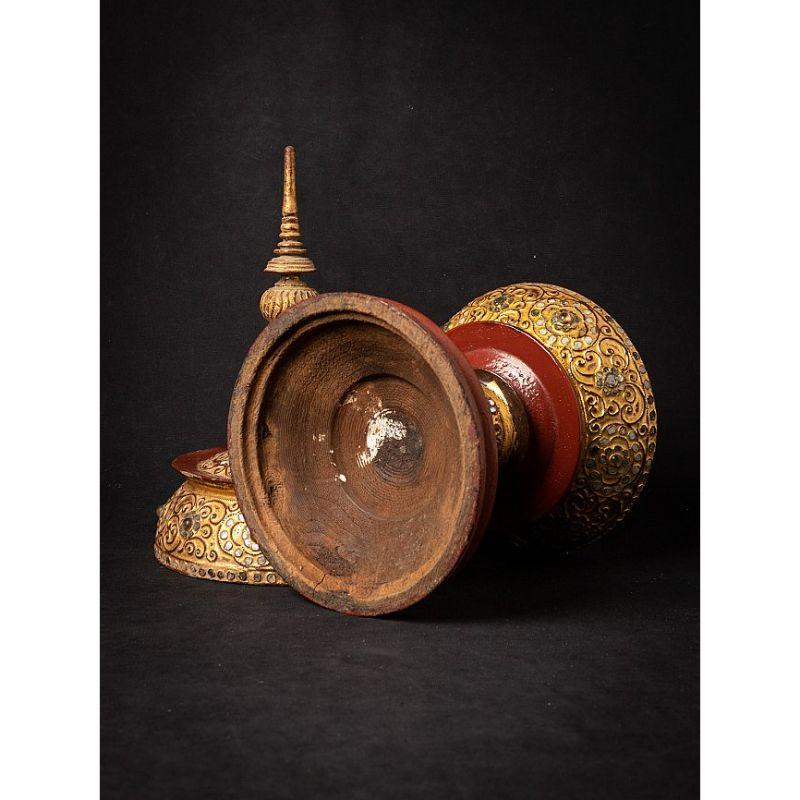 Antique Wooden Burmese Offering Vessel from, Burma For Sale 3
