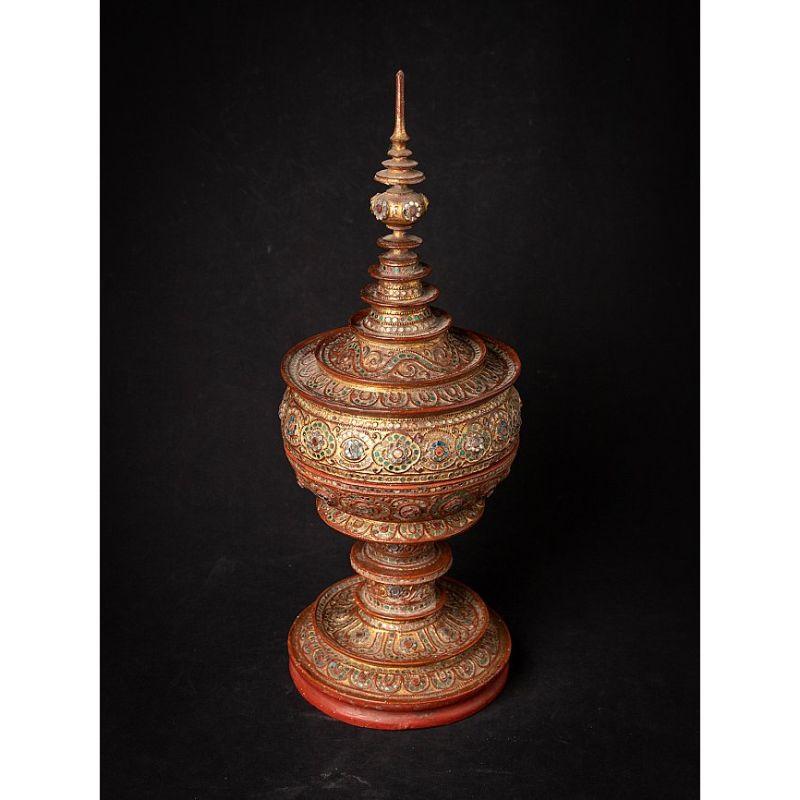 Antique Wooden Burmese Offering Vessel from Burma For Sale 3